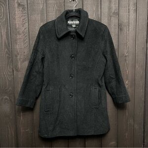 Marvin Richards Womens Dark Gray Wool/Cashmere/Nylon Pea Coat Coat LG EXCELLENT